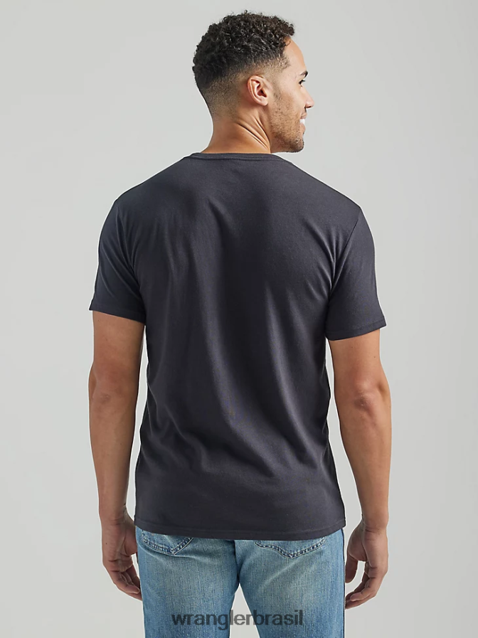 Wrangler riggs roupa de trabalho manga curta henley urze freixo (3w760ah) homens roupas 00LN6N271