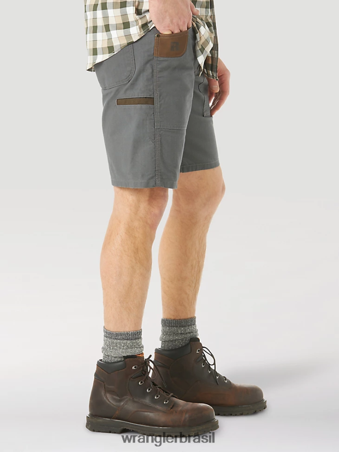 Wrangler riggs workwear ajuste regular trabalho curto cinza (3w341gy) homens roupas 00LN6N664