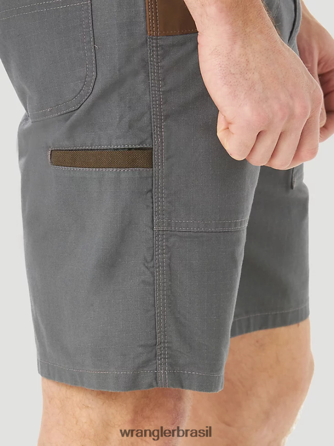 Wrangler riggs workwear ajuste regular trabalho curto cinza (3w341gy) homens roupas 00LN6N664