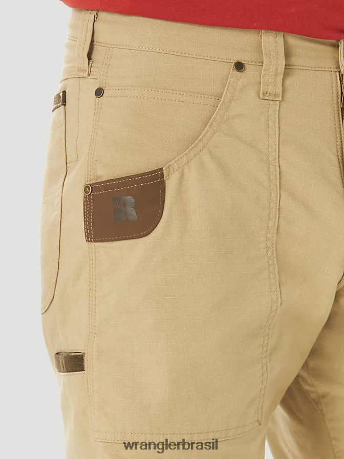 Wrangler riggs workwear ajuste regular trabalho curto cáqui dourado (3w341gk) homens roupas 00LN6N663