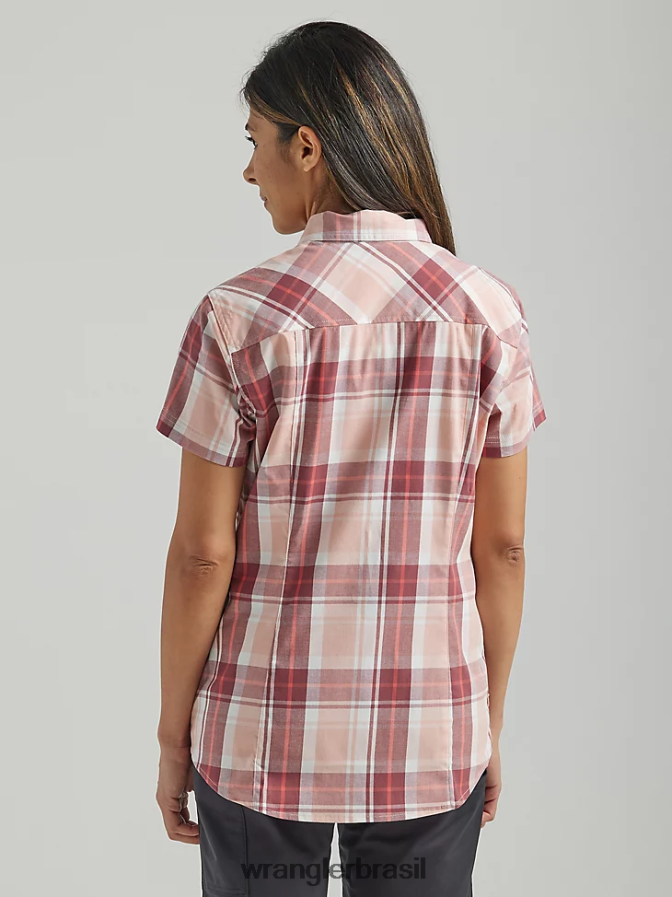 Wrangler riggs workwear camisa de manga curta Foreman com botões baga rosa (112325691) mulheres roupas 00LN6N906
