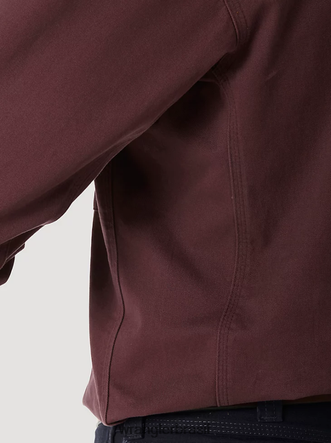 Wrangler riggs workwear camisa de trabalho de sarja sólida de manga comprida com botões Borgonha (3w501bg) homens roupas 00LN6N352