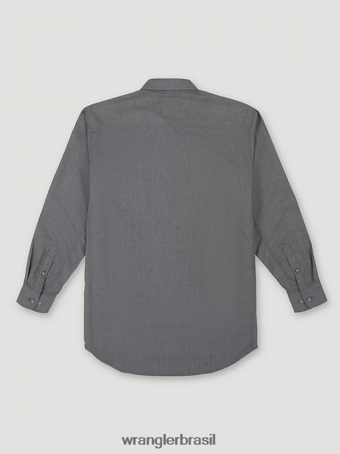 Wrangler riggs workwear fr camisa de trabalho sólida em sarja resistente a chamas cinza (fr3w01g) homens roupas 00LN6N401