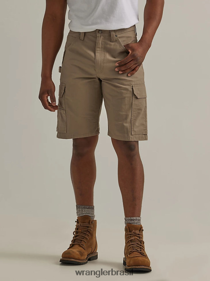 Wrangler roupa de trabalho ranger cargo curta cáqui escuro (112337741) homens roupas 00LN6N602