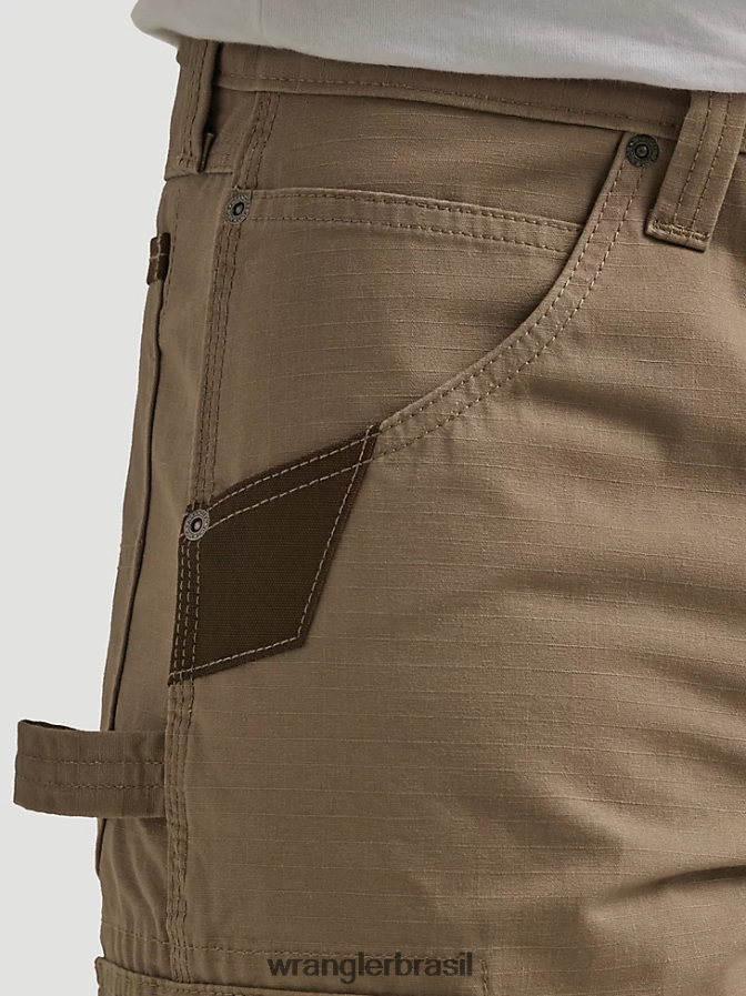 Wrangler roupa de trabalho ranger cargo curta cáqui escuro (112337741) homens roupas 00LN6N602