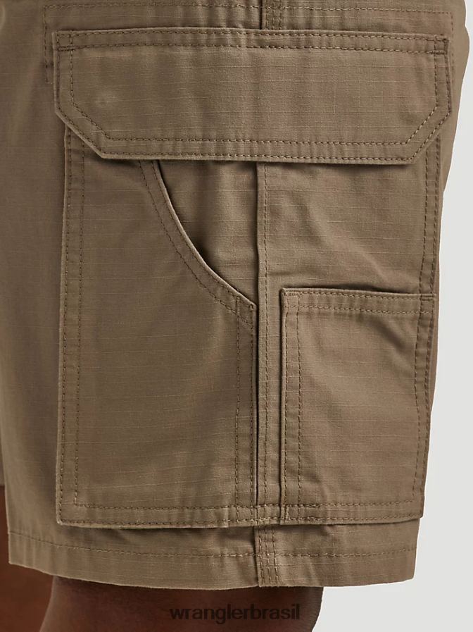 Wrangler roupa de trabalho ranger cargo curta cáqui escuro (112337741) homens roupas 00LN6N602