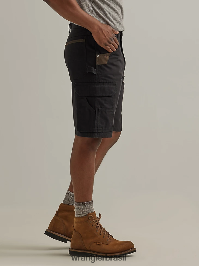 Wrangler roupa de trabalho ranger cargo curta preto (112337765) homens roupas 00LN6N599