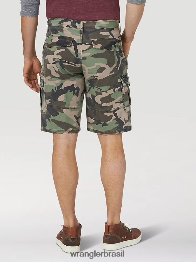 Wrangler short cargo cargo flex sarja camuflagem da selva (gwsnsgm) homens roupas 00LN6N547