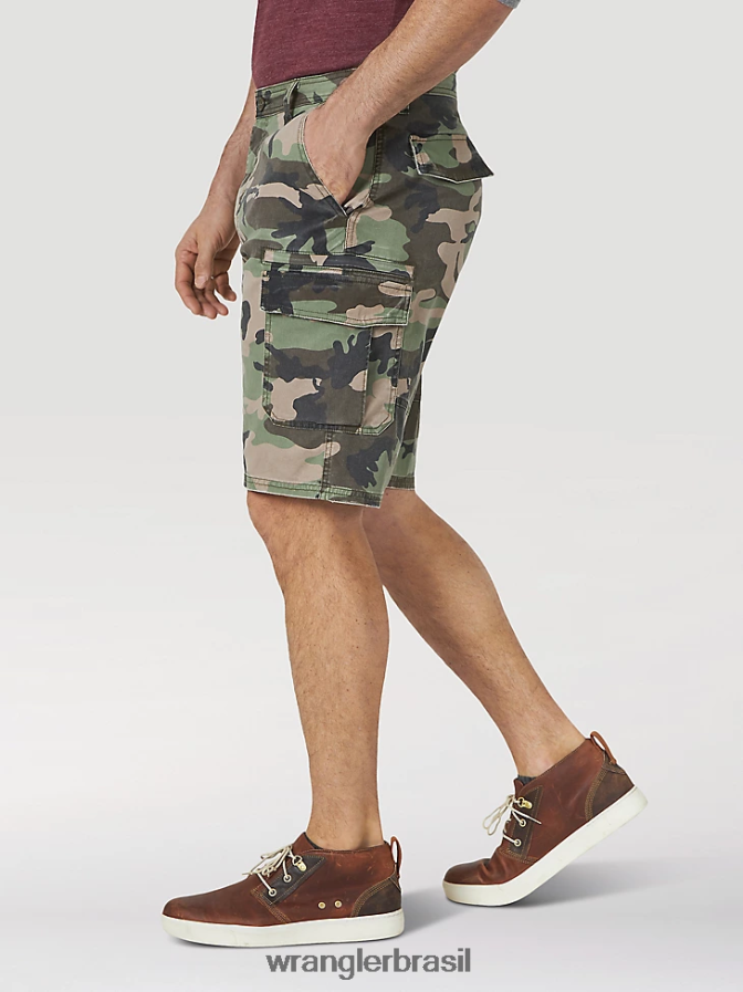 Wrangler short cargo cargo flex sarja camuflagem da selva (gwsnsgm) homens roupas 00LN6N547