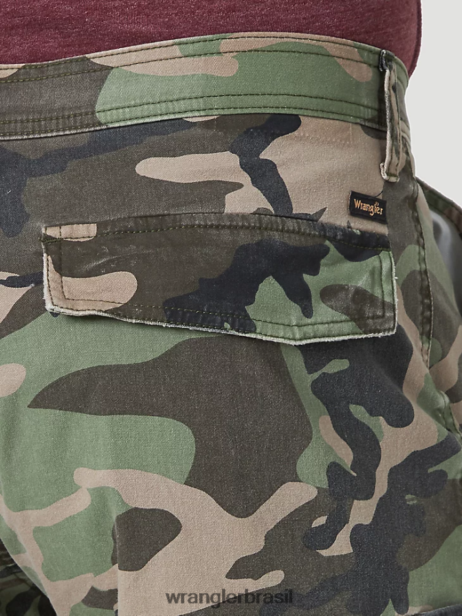 Wrangler short cargo cargo flex sarja camuflagem da selva (gwsnsgm) homens roupas 00LN6N547