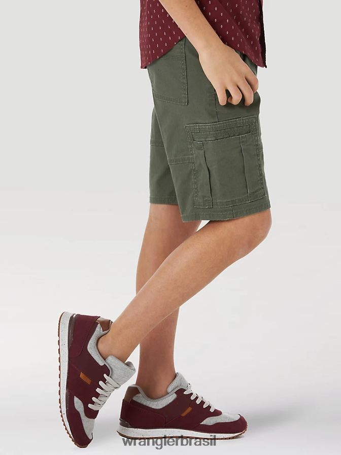 Wrangler short cargo flex confortável azeitona (4rmhwoh) Rapazes roupas 00LN6N996