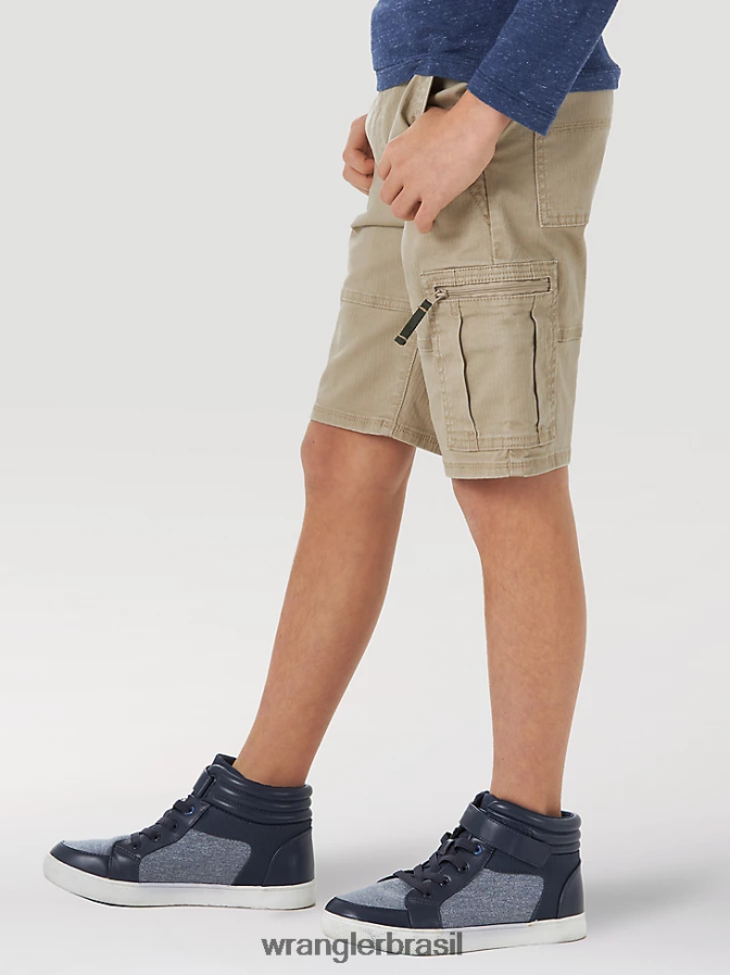 Wrangler short cargo flex confortável cáqui (4rmhwkh) Rapazes roupas 00LN6N995