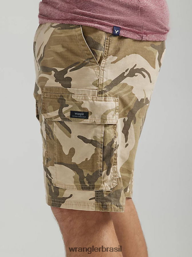Wrangler short cargo premium cinco estrelas camuflagem de algas selvagens (112336223) homens roupas 00LN6N520