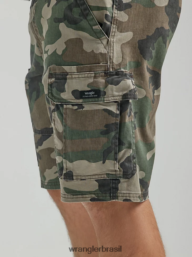 Wrangler short cargo premium cinco estrelas camuflagem marrom verde (112336219) homens roupas 00LN6N518