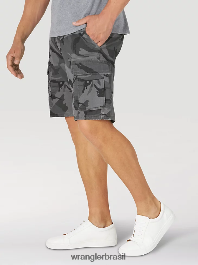 Wrangler short cargo stretch autêntico camuflagem antracite (10zm6acgl) homens roupas 00LN6N562