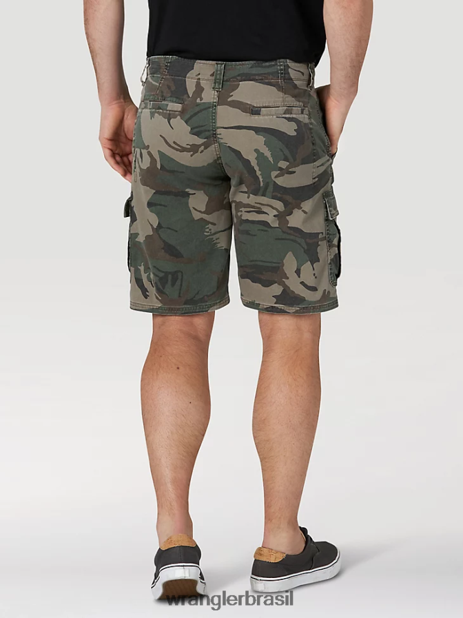 Wrangler short cargo stretch autêntico camuflagem verde (10zm6acgb) homens roupas 00LN6N561