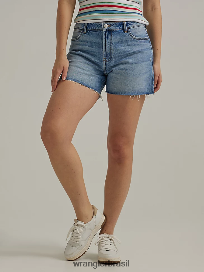Wrangler short cintura alta no meio da coxa florescer (112333478) mulheres roupas 00LN6N826