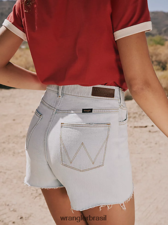 Wrangler short cintura alta no meio da coxa sonho azul (112333794) mulheres roupas 00LN6N825