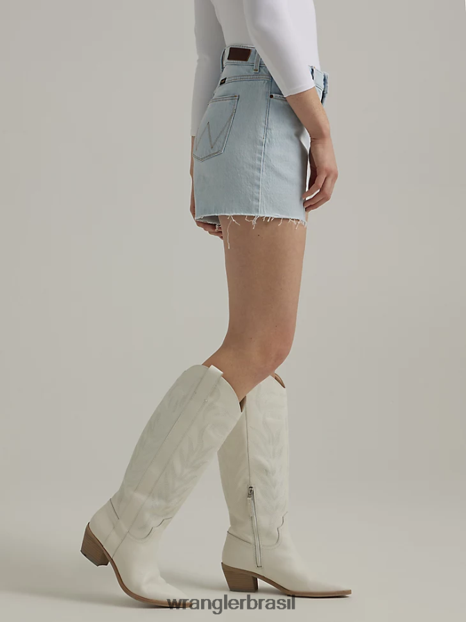 Wrangler short cintura alta no meio da coxa sonho azul (112333794) mulheres roupas 00LN6N825