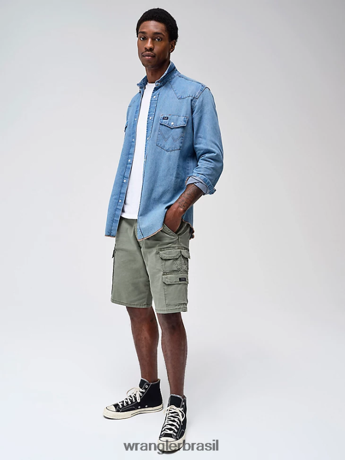 Wrangler short de carga empilhada premium cinco estrelas abeto (112336367) homens roupas 00LN6N535