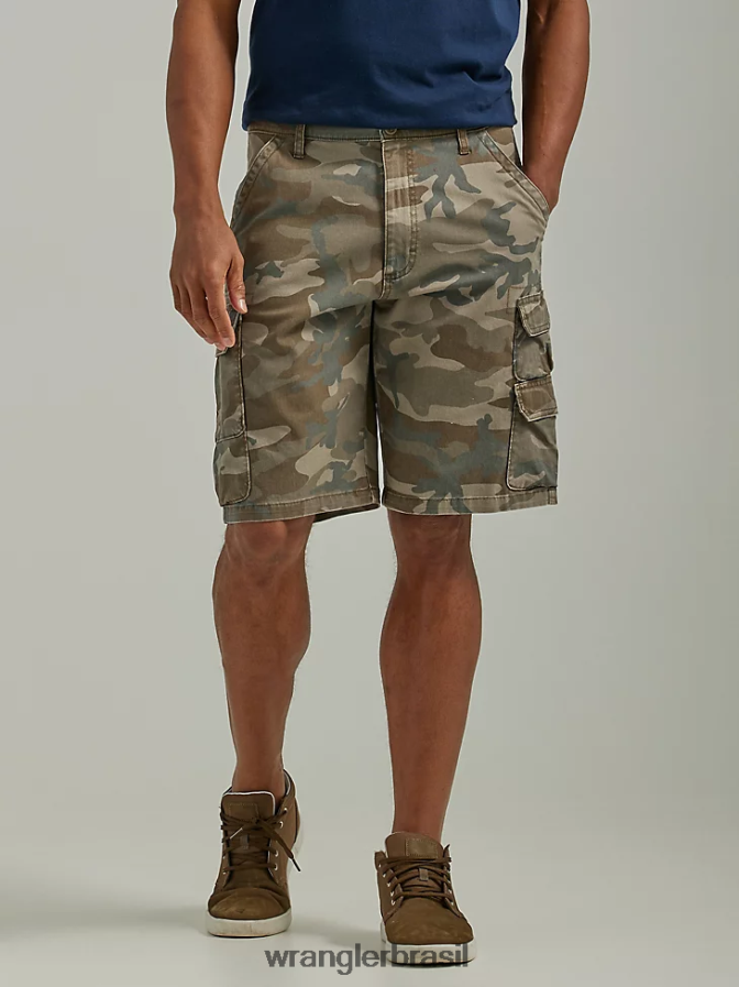 Wrangler short de carga empilhada premium cinco estrelas camuflagem marrom sombra (112336366) homens roupas 00LN6N533