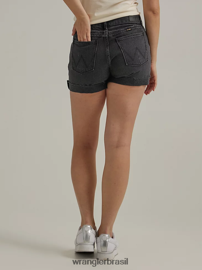 Wrangler short jeans destruído luar (112334745) mulheres roupas 00LN6N850