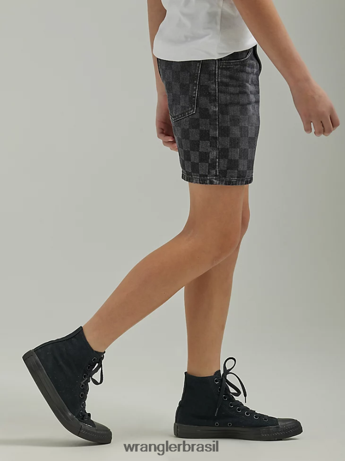 Wrangler short jeans xadrez preto (112335595) Rapazes roupas 00LN6N1039