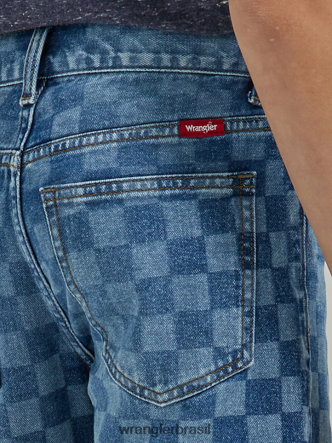 Wrangler short jeans xadrez índigo (112335593) Rapazes roupas 00LN6N1038