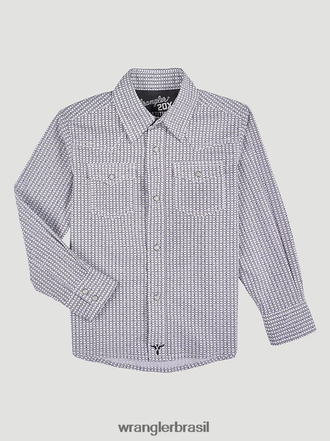 Wrangler Camisa com estampa ocidental de conforto avançado 20x favo de mel roxo (112327787) Rapazes roupas 00LN6N994