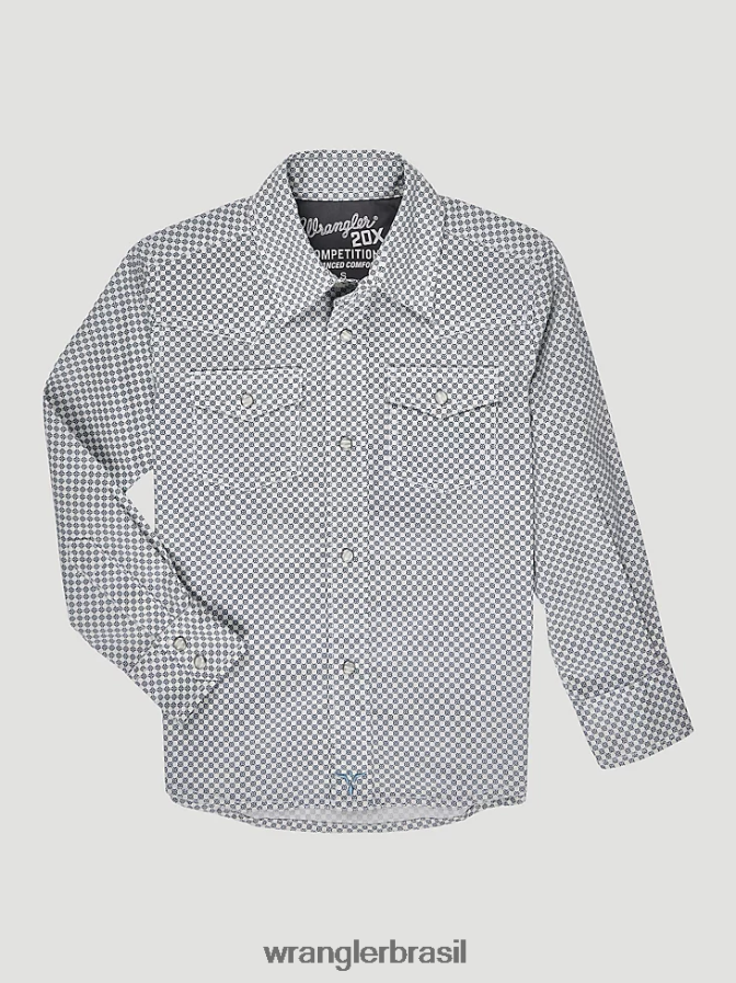 Wrangler Camisa com estampa ocidental de conforto avançado 20x marinha adriática (112327786) Rapazes roupas 00LN6N993