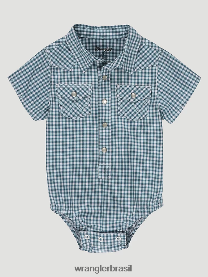 Wrangler body de manga curta western snap marinha adriática (112329290) Rapazes roupas 00LN6N1071