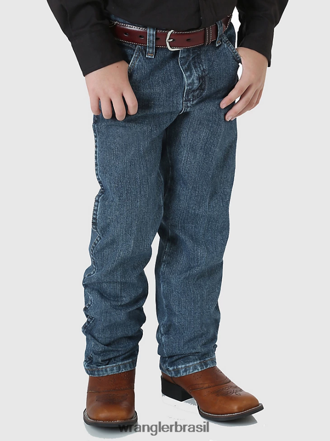 Wrangler calça jeans original com corte cowboy desgaste sutil (13mwbsw) Rapazes roupas 00LN6N932