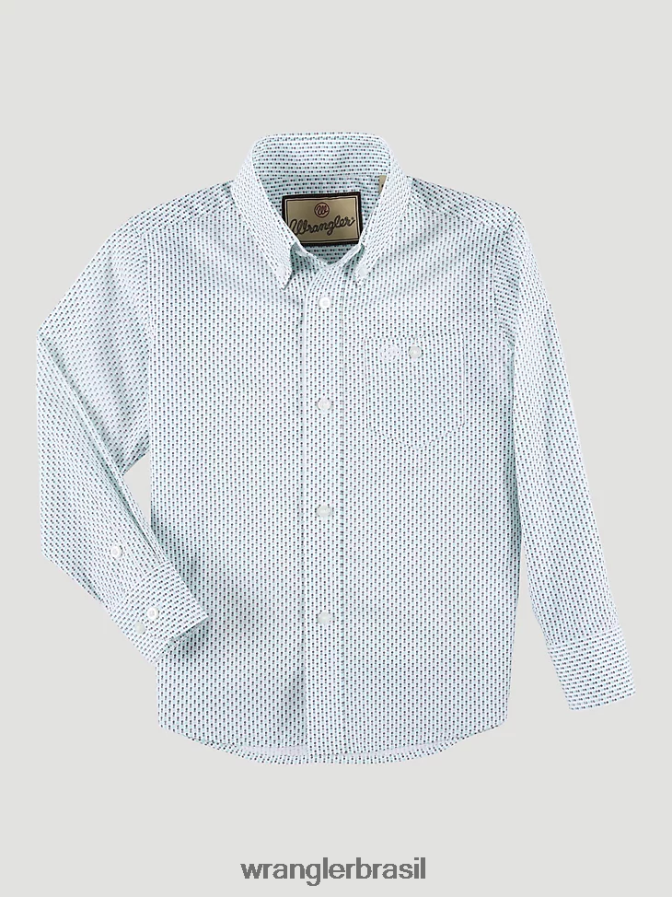 Wrangler camisa clássica com estampa de botões ponto de contraste (112324882) Rapazes roupas 00LN6N1023