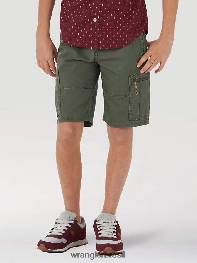 Wrangler short cargo flex confortável azeitona (4rmhwoh) Rapazes roupas 00LN6N996