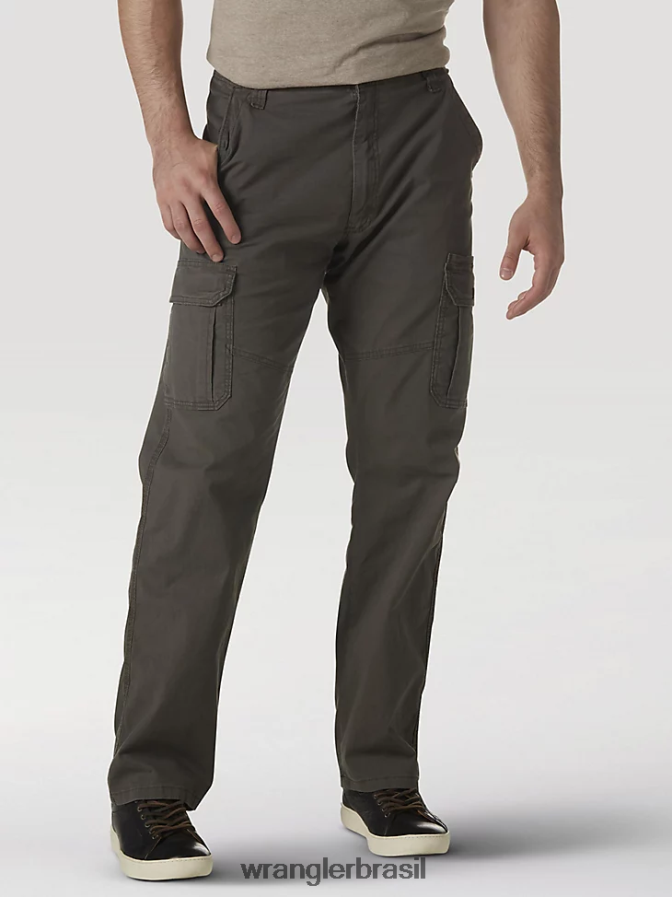 Wrangler calça cargo flex premium cinco estrelas com ajuste relaxado azeitona monótona (70abwod) homens roupas 00LN6N221