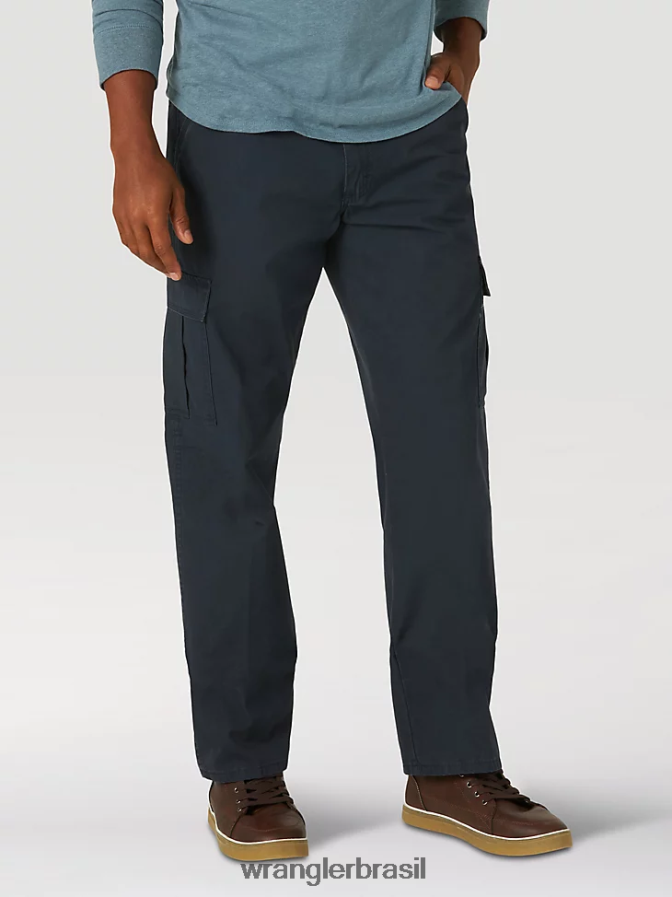 Wrangler calça cargo flex premium cinco estrelas com ajuste relaxado marinha (70ab0nv) homens roupas 00LN6N224