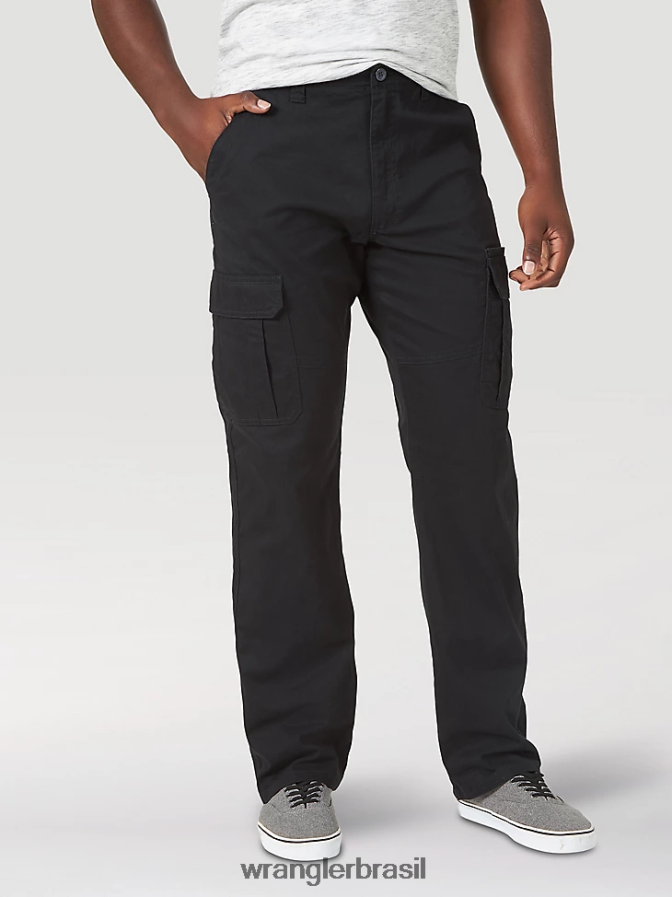 Wrangler calça cargo flex premium cinco estrelas com ajuste relaxado preto (70abwbl) homens roupas 00LN6N218