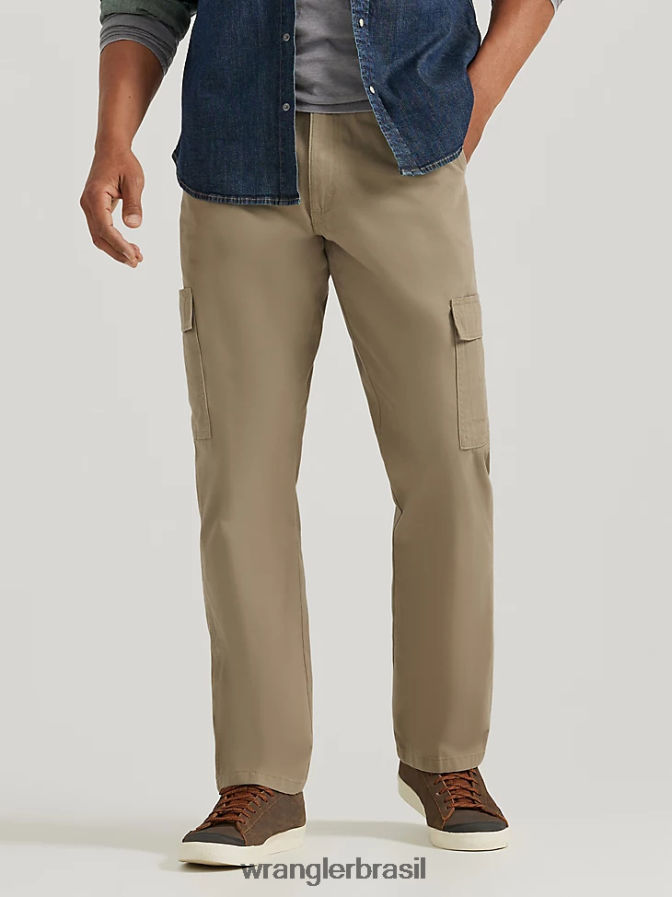 Wrangler calça cargo relaxada autêntica cáqui britânico (10zm6lgbh) homens roupas 00LN6N244