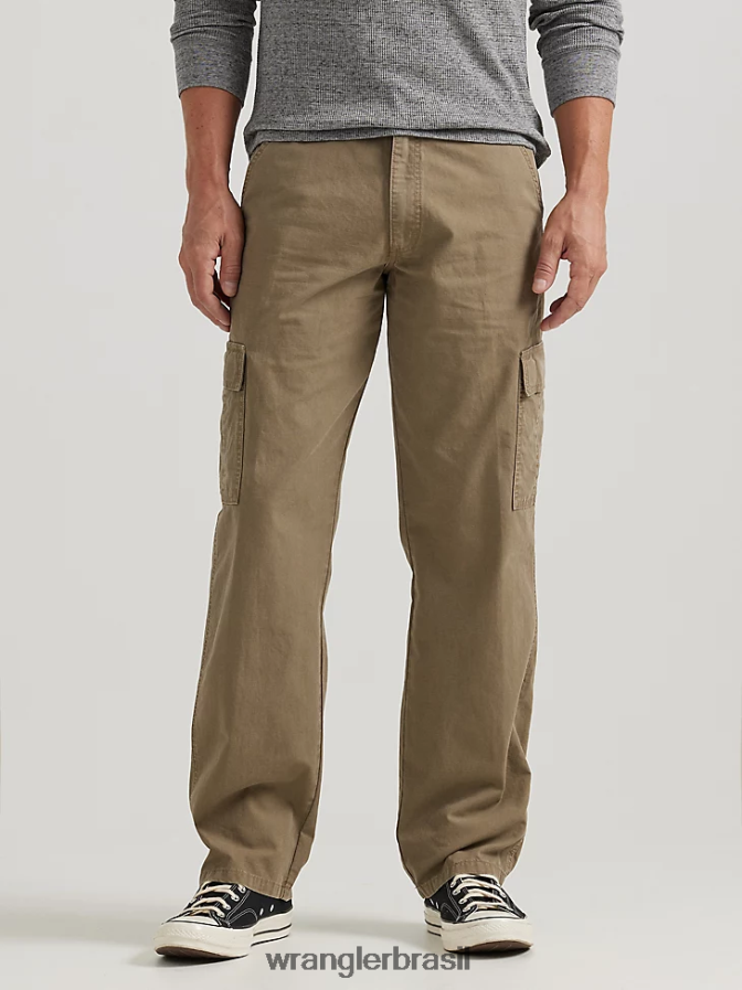 Wrangler calça cargo relaxada autêntica cevada (10zm6lgml) homens roupas 00LN6N246