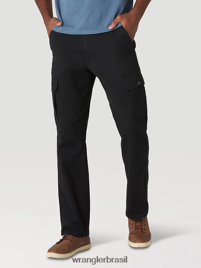Wrangler calça cargo stretch relaxada autêntica preto (10zm7abbl) homens roupas 00LN6N233