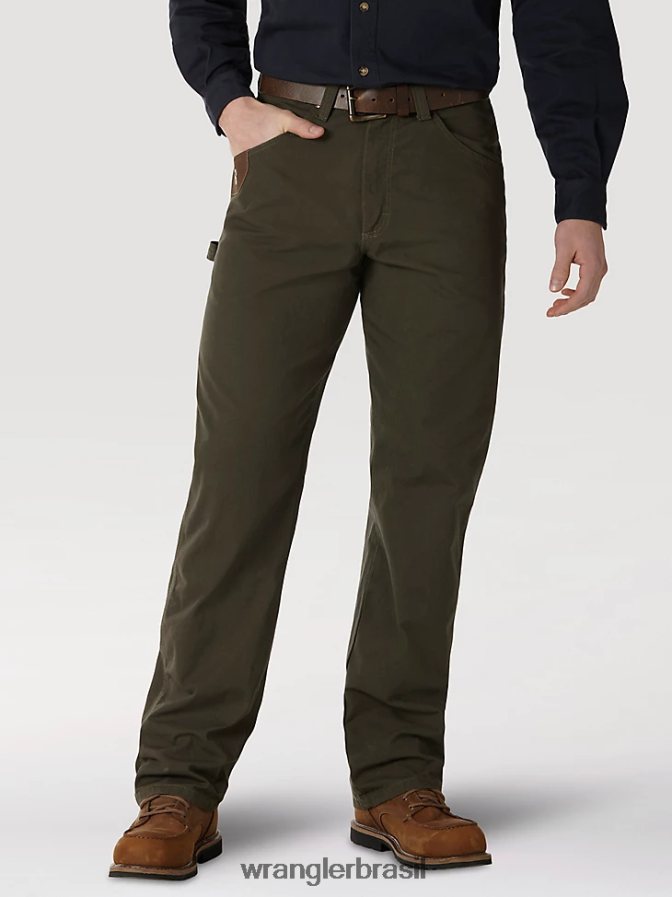 Wrangler calça de carpinteiro riggs workwear loden (3w020ld) homens roupas 00LN6N267