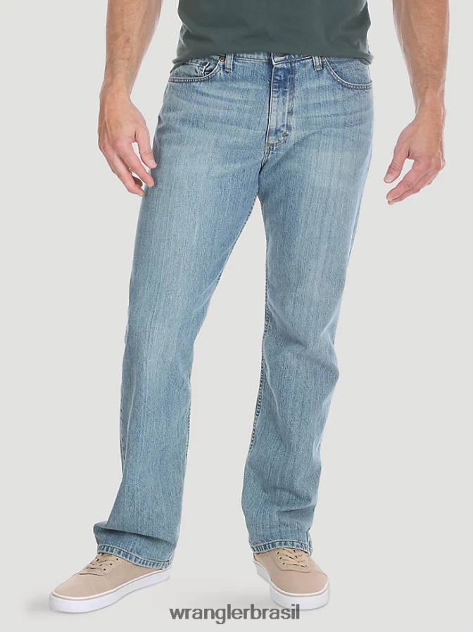 Wrangler calça jeans authentics com cintura confortável e ajuste regular giz azul (10zm1csch) homens roupas 00LN6N206