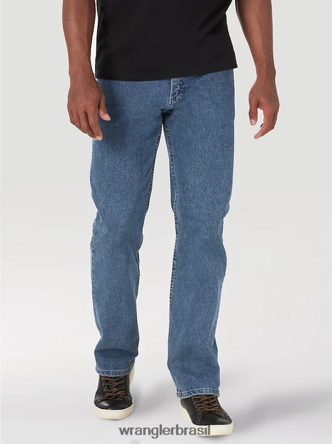 Wrangler calça jeans authentics com cintura confortável e ajuste regular lavagem de pedra leve (10zm1cssl) homens roupas 00LN6N203
