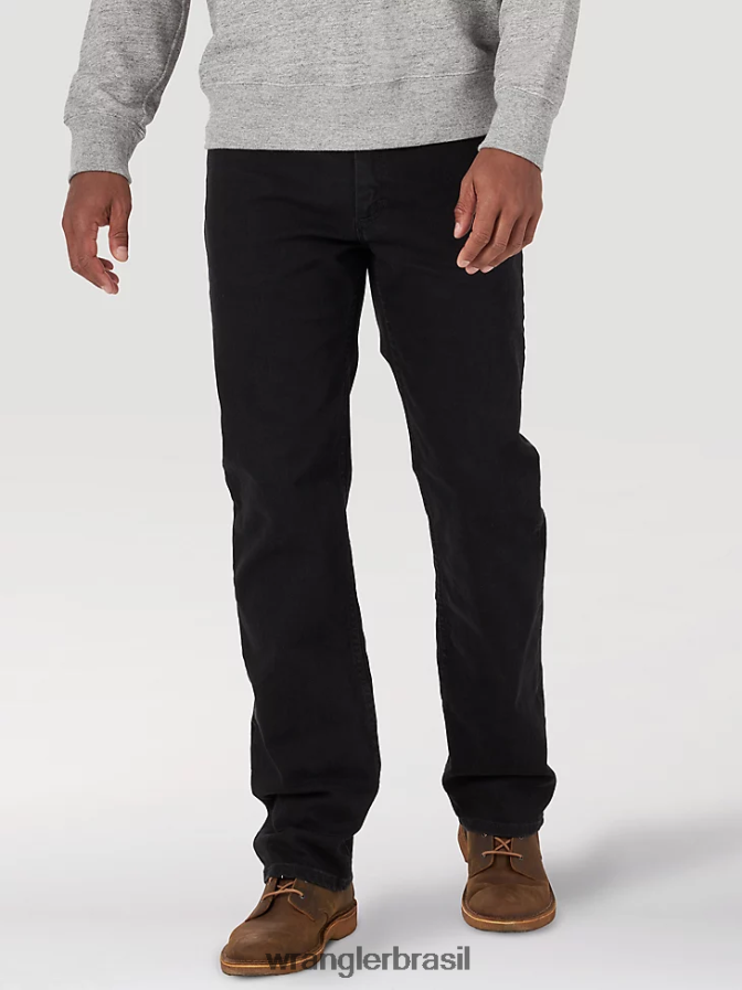 Wrangler calça jeans authentics com cintura confortável e ajuste regular negro de carvão (10zm1cscb) homens roupas 00LN6N207