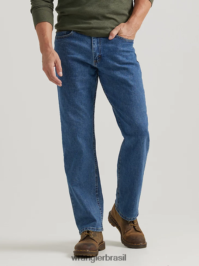 Wrangler calça jeans authentics relax fit comfort flex lavagem de pedra leve (zm3cssl) homens roupas 00LN6N197