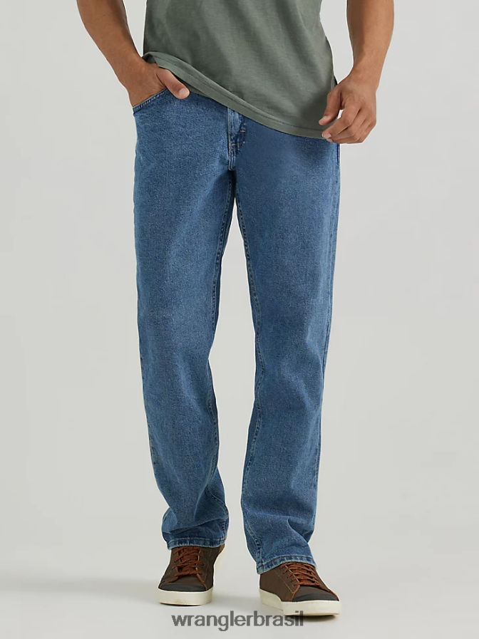 Wrangler calça jeans authentics relax fit flex azul vintage (10zm200vf) homens roupas 00LN6N104