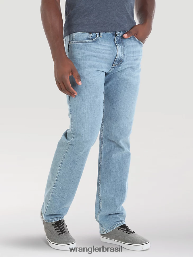 Wrangler calça jeans authentics relax fit flex luz de lavagem de pedra (10zm200sf) homens roupas 00LN6N100