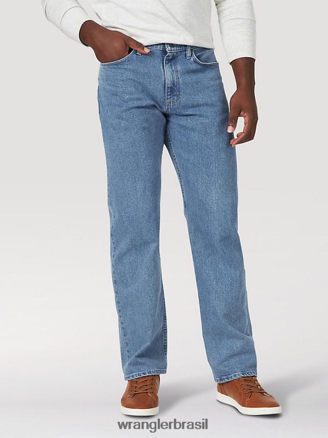 Wrangler calça jeans authentics relax fit flex pedra clara (10zm200sx) homens roupas 00LN6N103