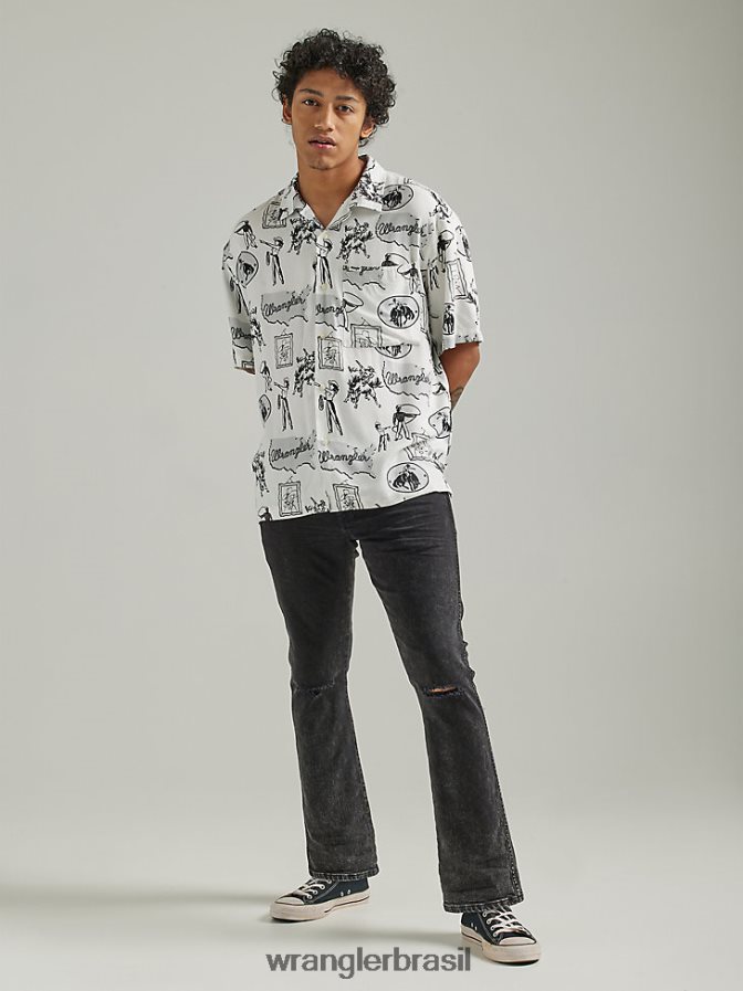 Wrangler calça jeans bootcut destruída dias difíceis, noites (112332594) homens roupas 00LN6N145