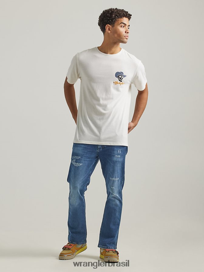 Wrangler calça jeans bootcut destruída rio (112332635) homens roupas 00LN6N146